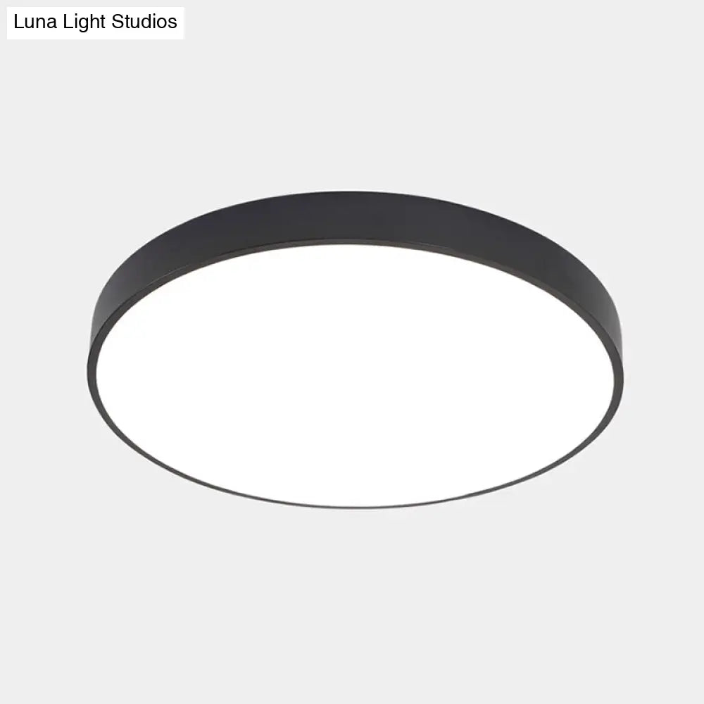 Nordic Led Ceiling Light With Acrylic Diffuser For Hallways - Sleek Metal Flush Mount