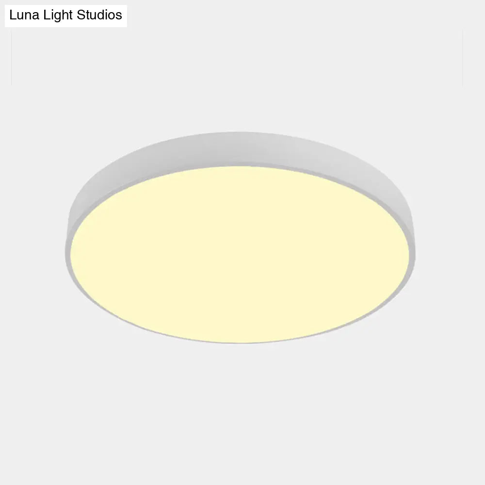 Nordic Led Ceiling Light With Acrylic Diffuser For Hallways - Sleek Metal Flush Mount