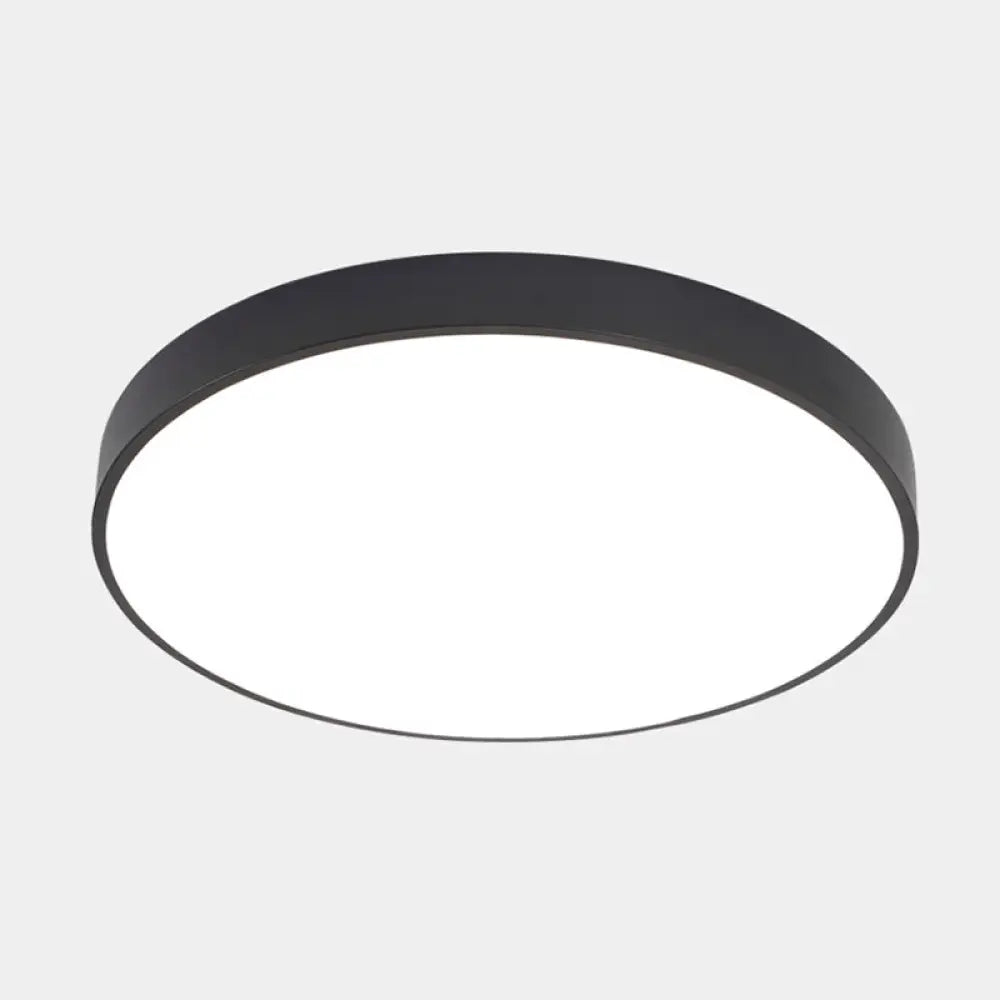 Nordic Led Ceiling Light With Acrylic Diffuser For Hallways - Sleek Metal Flush Mount Black / 9’