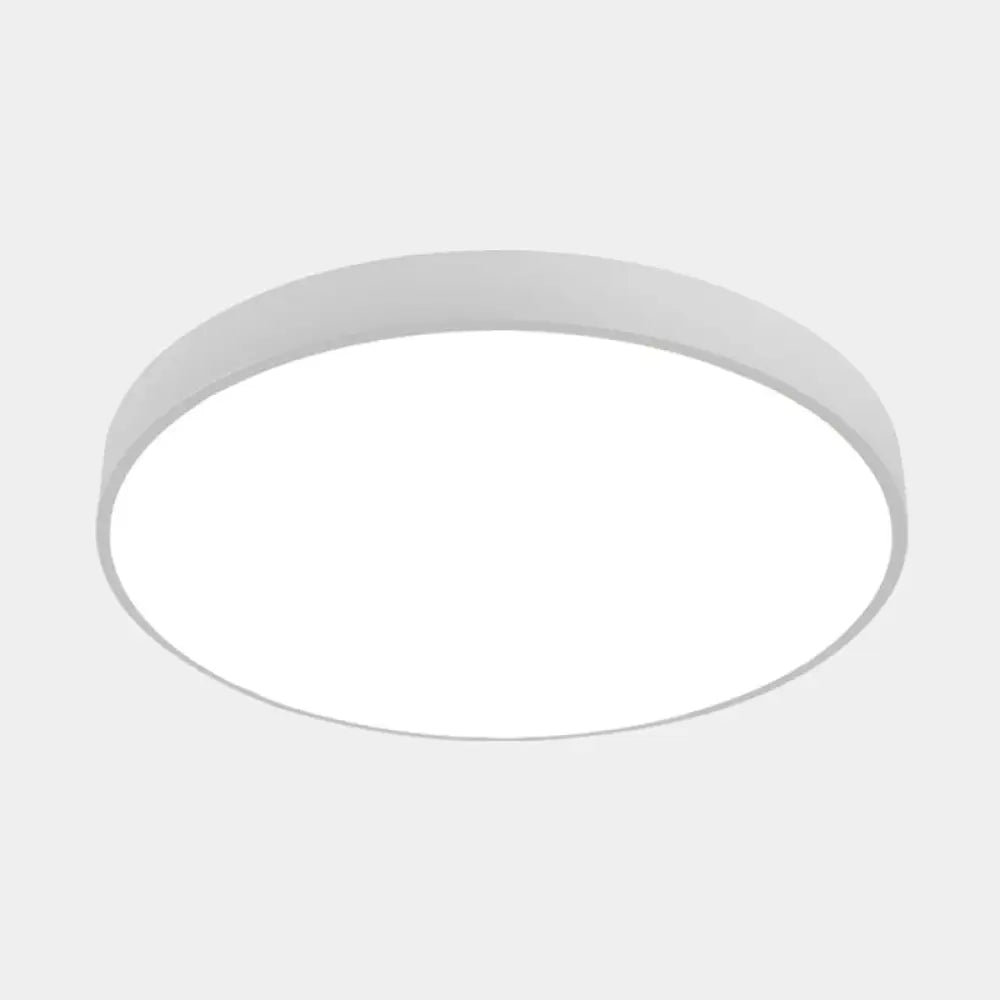 Nordic Led Ceiling Light With Acrylic Diffuser For Hallways - Sleek Metal Flush Mount White / 9’