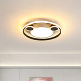 Nordic Led Circle Ceiling Flush Mount Lighting In White/Black - 16.5’/20.5’ Diameter White/Warm