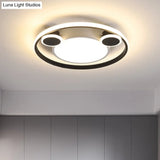 Nordic Led Circle Ceiling Flush Mount Lighting In White/Black - 16.5’/20.5’ Diameter White/Warm