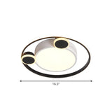 Nordic Led Circle Ceiling Flush Mount Lighting In White/Black - 16.5/20.5 Diameter White/Warm Light