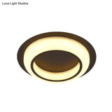 Nordic Led Circle Ceiling Light In Acrylic - Sleek Flush Mount For Bedroom