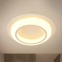 Nordic Led Circle Ceiling Light In Acrylic - Sleek Flush Mount For Bedroom White