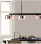 Nordic Led Diner Island Lamp: 4-Light Hanging Fixture With Acrylic Shade