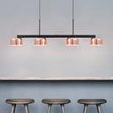 Nordic Led Diner Island Lamp: 4-Light Hanging Fixture With Acrylic Shade Rose Gold / 47
