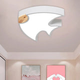 Nordic Led Fish - Shaped Flush Lamp For Bedroom In White/Grey/Pink Acrylic White