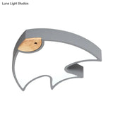 Nordic Led Fish - Shaped Flush Lamp For Bedroom In White/Grey/Pink Acrylic