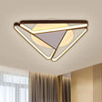 Nordic Led Flush Ceiling Light Acrylic Shade Black/White Triangle Mount Warm/White 19.5’/29’ W