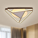 Nordic Led Flush Ceiling Light Acrylic Shade Black/White Triangle Mount Warm/White 19.5’/29’ W