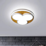 Nordic Led Flush Ceiling Light: Black/White Flower Design 16.5/20.5 Wide White/Warm Light
