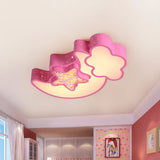 Nordic Led Flush Ceiling Light With Acrylic Starry Sky Design - Ideal For Child’s Bedroom