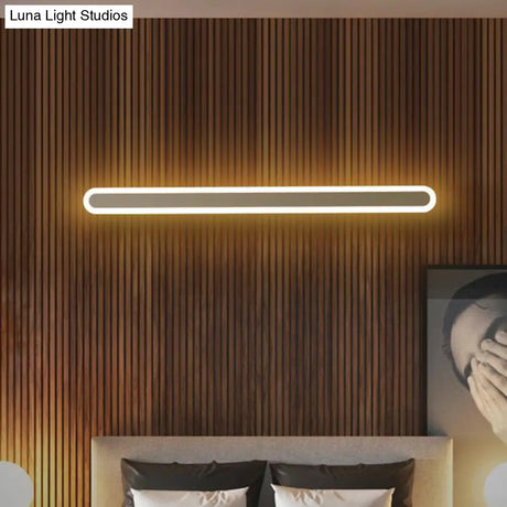 Nordic Led Flush Wall Sconce In Warm/White Light - Elongated Bar Design 16/23.5/31.5 W Acrylic
