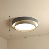 Nordic Led Flushmount Ceiling Light Fixture - Metal 2-Layer Design Ideal For Bedroom Lighting Grey /