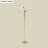 Nordic Led Gold Tree-Like Metal Standing Lamp - Contemporary Floor Light For Living Room