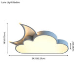Nordic Led Metal Cloud & Moon Flush Mount Ceiling Light - Close To Lighting Fixture