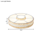 Nordic Led Metal Drum Flush Mount Ceiling Lamp With Acrylic Diffuser - Multiple Sizes Available