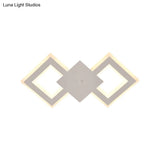 Nordic Led Metal Wall Sconce Light - Black/White Rhombus Design For Bedroom White/Warm