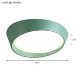 Nordic Led Round Ceiling Light Fixture - Acrylic Flush Mount Lamp For Bedroom In White/Grey/Green