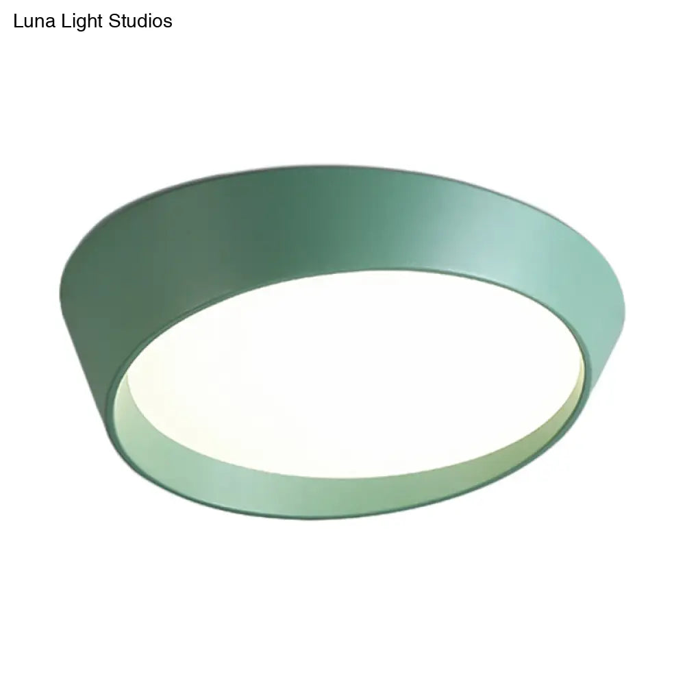 Nordic Led Round Ceiling Light Fixture - Acrylic Flush Mount Lamp For Bedroom In White/Grey/Green