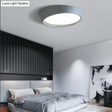 Nordic Led Round Ceiling Light Fixture - Acrylic Flush Mount Lamp For Bedroom In White/Grey/Green
