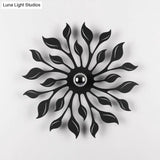 Nordic Led Wall Mounted Lamp In Black Blossom Finish For Living Room