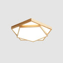 Nordic Led Wood 2 - Tier Flush Light: Bedroom Ceiling Mounted Acrylic Lamp / 14’