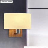 Nordic Living Room Sconce Lighting Fixture: Opal Glass Wall Light With Rectangle Shade & Wood Accent