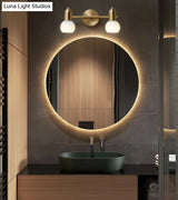 Nordic Luxury Metal Vanity Mirror Lights - Down Lighting Bath With Glass Shade