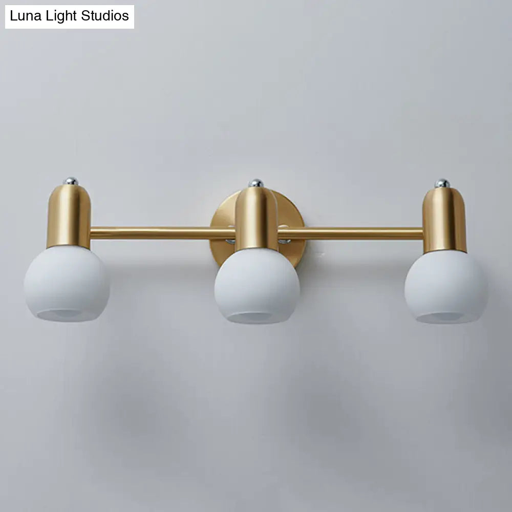 Nordic Luxury Metal Vanity Mirror Lights - Down Lighting Bath With Glass Shade