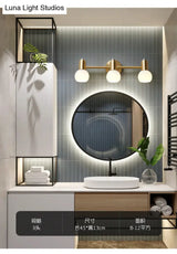 Nordic Luxury Metal Vanity Mirror Lights - Down Lighting Bath With Glass Shade