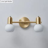 Nordic Luxury Metal Vanity Mirror Lights - Down Lighting Bath With Glass Shade