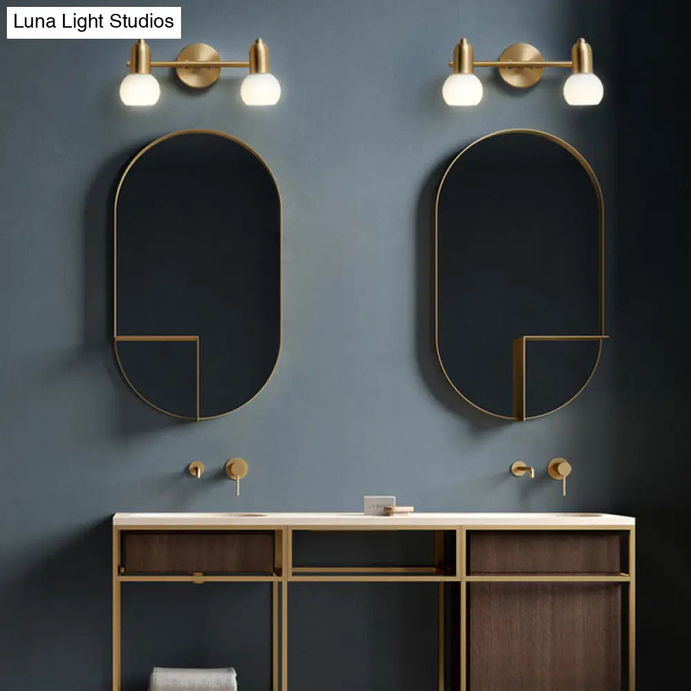 Nordic Luxury Metal Vanity Mirror Lights - Down Lighting Bath With Glass Shade
