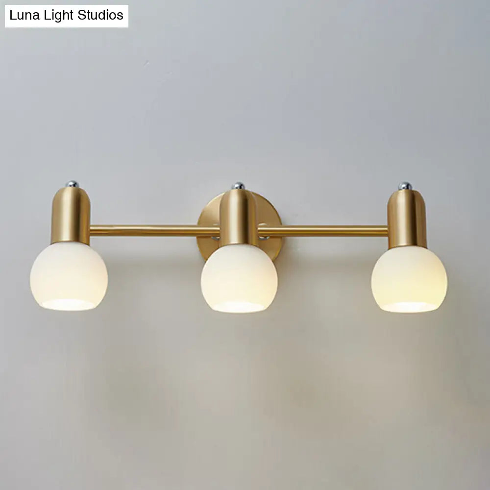 Nordic Luxury Metal Vanity Mirror Lights - Down Lighting Bath With Glass Shade