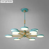 Nordic Macaron Chandelier - 2 Tier Wood & Acrylic Hanging Light