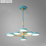 Nordic Macaron Chandelier - 2 Tier Wood & Acrylic Hanging Light