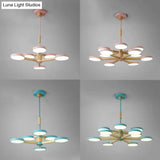 Nordic Macaron Chandelier - 2 Tier Wood & Acrylic Hanging Light