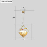 Nordic Metal 3-Light Birds Nest Chandelier - Beige Hanging Light With Rhombus Frame And Egg Shade