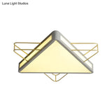 Nordic Metal Black/Grey Flush Mount Light With Acrylic Diffuser – Star/Triangle Design