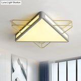 Nordic Metal Black/Grey Flush Mount Light With Acrylic Diffuser – Star/Triangle Design