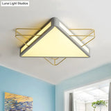 Nordic Metal Black/Grey Flush Mount Light With Acrylic Diffuser – Star/Triangle Design