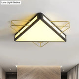 Nordic Metal Black/Grey Flush Mount Light With Acrylic Diffuser – Star/Triangle Design