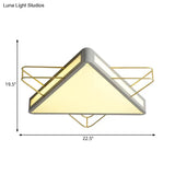 Nordic Metal Black/Grey Flush Mount Light With Acrylic Diffuser – Star/Triangle Design