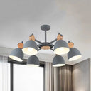 Nordic Metal Chandelier With 6 Rotatable Heads For Nursing Room Grey