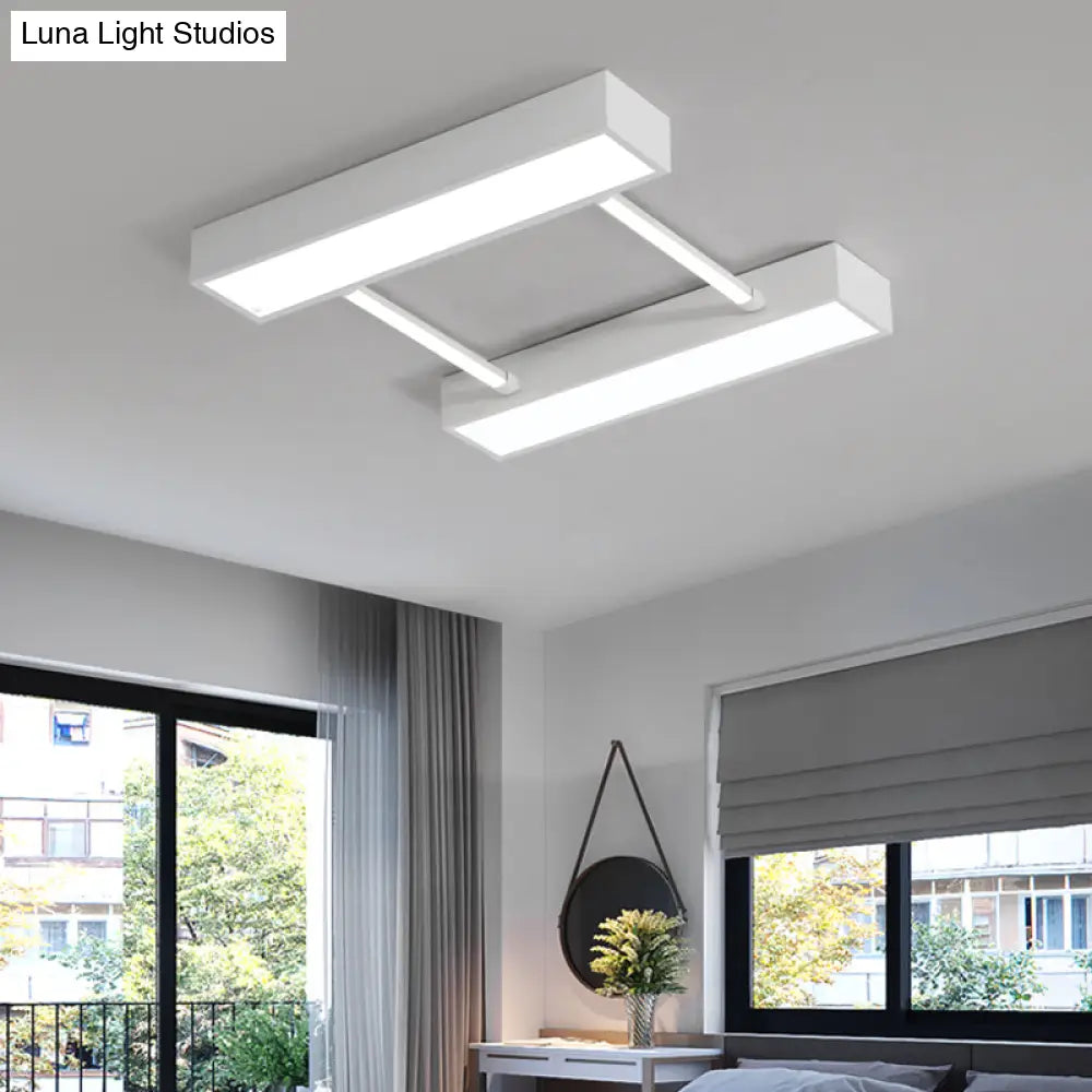 Nordic Metal Flush Mount Led Ceiling Fixture For Bedroom - White/Black Warm/White Light Multiple