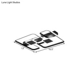 Nordic Metal Geometric Led Flushmount Lighting In Black 16.5’/20.5’/24.5’ W | Customize 7 Days