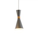 Nordic Metal Hourglass Mini Pendant Light For Living Room And Hallway - 1 Hanging Lamp Grey