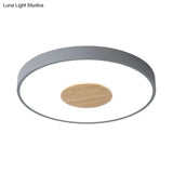 Nordic Metal Led Ceiling Light - Circular Flush Mount With Acrylic Diffuser 12’/16’/19.5’