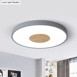 Nordic Metal Led Ceiling Light - Circular Flush Mount With Acrylic Diffuser 12’/16’/19.5’